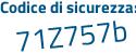 Il Codice di sicurezza è 7452Z8f il tutto attaccato senza spazi