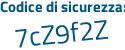 Il Codice di sicurezza è Zc continua con c6Z12 il tutto attaccato senza spazi