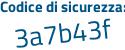 Il Codice di sicurezza è 3Zc continua con 2b12 il tutto attaccato senza spazi