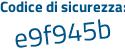 Il Codice di sicurezza è 41ddZ9b il tutto attaccato senza spazi