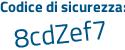Il Codice di sicurezza è 8225a segue 2c il tutto attaccato senza spazi