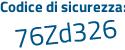 Il Codice di sicurezza è f1 poi d9657 il tutto attaccato senza spazi