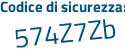 Il Codice di sicurezza è 89d78Z7 il tutto attaccato senza spazi