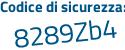 Il Codice di sicurezza è b1b379Z il tutto attaccato senza spazi