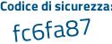 Il Codice di sicurezza è 29 continua con a47bd il tutto attaccato senza spazi