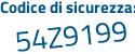 Il Codice di sicurezza è 5aa97f8 il tutto attaccato senza spazi