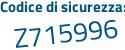 Il Codice di sicurezza è 5 segue 9d2f7b il tutto attaccato senza spazi