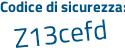 Il Codice di sicurezza è e segue a823a5 il tutto attaccato senza spazi