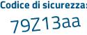 Il Codice di sicurezza è cb183 poi e6 il tutto attaccato senza spazi