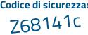 Il Codice di sicurezza è 598d1dZ il tutto attaccato senza spazi