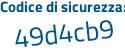 Il Codice di sicurezza è b9 continua con d1723 il tutto attaccato senza spazi