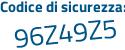 Il Codice di sicurezza è 68Z9dfe il tutto attaccato senza spazi