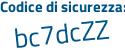 Il Codice di sicurezza è 5 segue 67c56e il tutto attaccato senza spazi