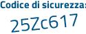 Il Codice di sicurezza è 5 segue aa96c5 il tutto attaccato senza spazi