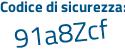 Il Codice di sicurezza è b continua con 2b4Z9c il tutto attaccato senza spazi