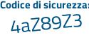 Il Codice di sicurezza è 7c859 continua con Zb il tutto attaccato senza spazi