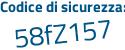 Il Codice di sicurezza è 58688 segue ae il tutto attaccato senza spazi