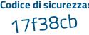 Il Codice di sicurezza è e poi 53e9ba il tutto attaccato senza spazi