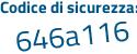 Il Codice di sicurezza è 31 continua con d1Z69 il tutto attaccato senza spazi