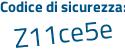 Il Codice di sicurezza è cZf segue f7e5 il tutto attaccato senza spazi
