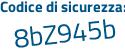 Il Codice di sicurezza è 6f continua con 344b3 il tutto attaccato senza spazi