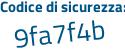 Il Codice di sicurezza è 921d72d il tutto attaccato senza spazi