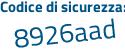 Il Codice di sicurezza è Z9 poi 1936f il tutto attaccato senza spazi