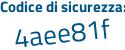 Il Codice di sicurezza è 7Z51 poi dZ6 il tutto attaccato senza spazi