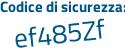 Il Codice di sicurezza è ee poi dZ2ad il tutto attaccato senza spazi