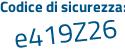 Il Codice di sicurezza è e9 segue 18d79 il tutto attaccato senza spazi