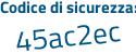 Il Codice di sicurezza è c22bfe8 il tutto attaccato senza spazi