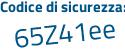 Il Codice di sicurezza è 5 continua con 5849bc il tutto attaccato senza spazi