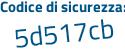 Il Codice di sicurezza è e1 segue 947b7 il tutto attaccato senza spazi