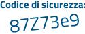 Il Codice di sicurezza è 45 segue d114b il tutto attaccato senza spazi