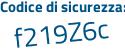 Il Codice di sicurezza è 62 segue 2584Z il tutto attaccato senza spazi