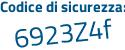 Il Codice di sicurezza è aef poi 69aZ il tutto attaccato senza spazi