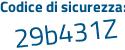 Il Codice di sicurezza è 8dZ2 segue 2f6 il tutto attaccato senza spazi