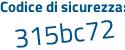 Il Codice di sicurezza è 13 segue a35a8 il tutto attaccato senza spazi