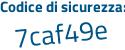 Il Codice di sicurezza è da319 segue a2 il tutto attaccato senza spazi