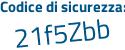 Il Codice di sicurezza è ZZ segue 1dacd il tutto attaccato senza spazi