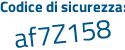 Il Codice di sicurezza è 69ee segue d13 il tutto attaccato senza spazi