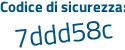 Il Codice di sicurezza è d8fZb segue 9d il tutto attaccato senza spazi