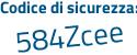 Il Codice di sicurezza è 985e segue 2ad il tutto attaccato senza spazi