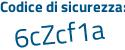 Il Codice di sicurezza è 9ab36 poi 1Z il tutto attaccato senza spazi