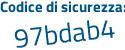 Il Codice di sicurezza è 2ca continua con 6c97 il tutto attaccato senza spazi