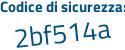 Il Codice di sicurezza è Zd9 continua con bfa8 il tutto attaccato senza spazi