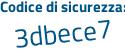 Il Codice di sicurezza è 5 segue a84cc5 il tutto attaccato senza spazi