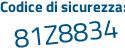 Il Codice di sicurezza è e89aZ continua con d8 il tutto attaccato senza spazi