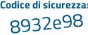 Il Codice di sicurezza è ed7dZ5e il tutto attaccato senza spazi