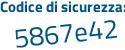 Il Codice di sicurezza è 1a3Z2 continua con 8b il tutto attaccato senza spazi